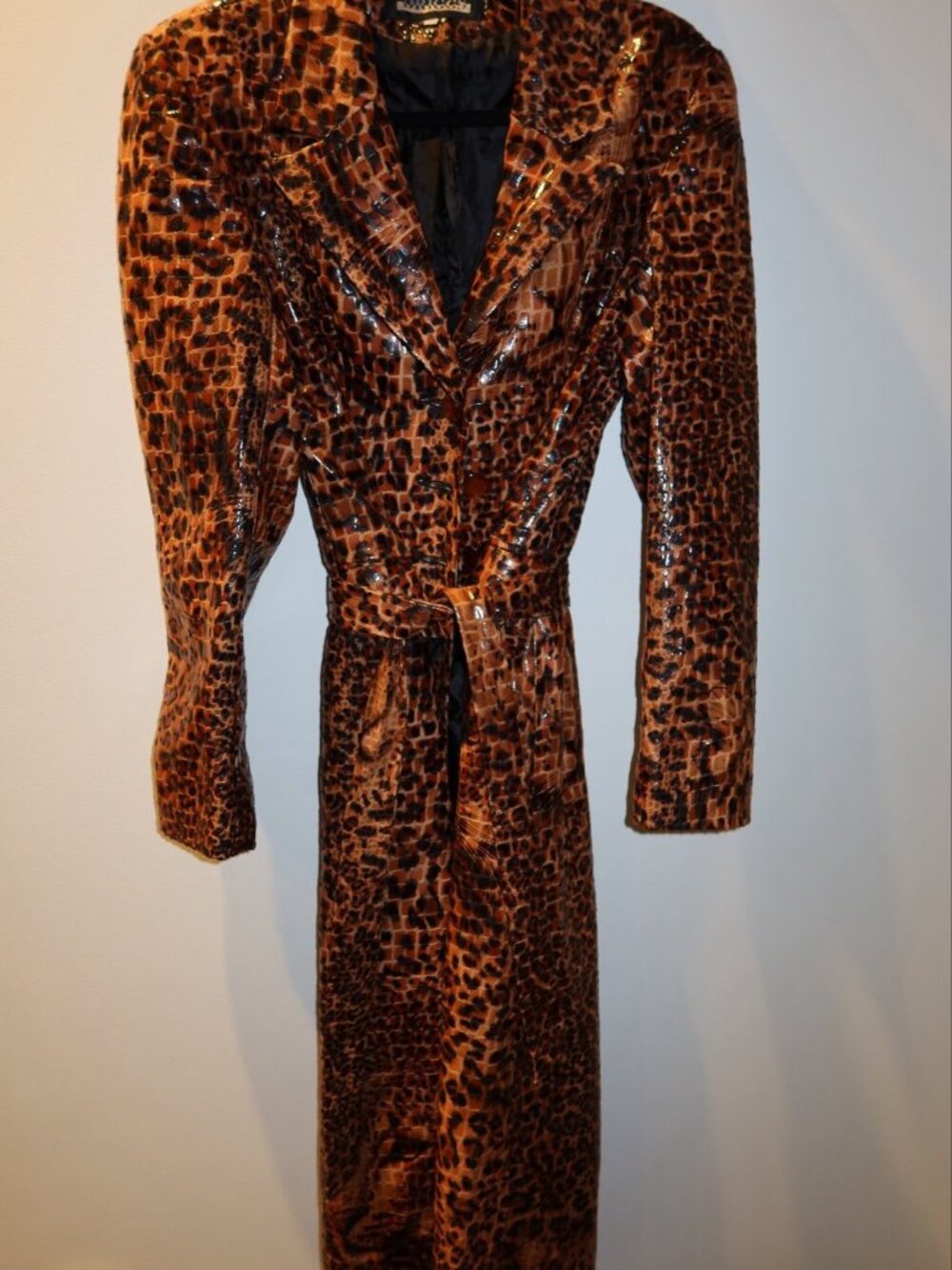 Leopard Print Trench Coat fashion retro vintage cheetah coat